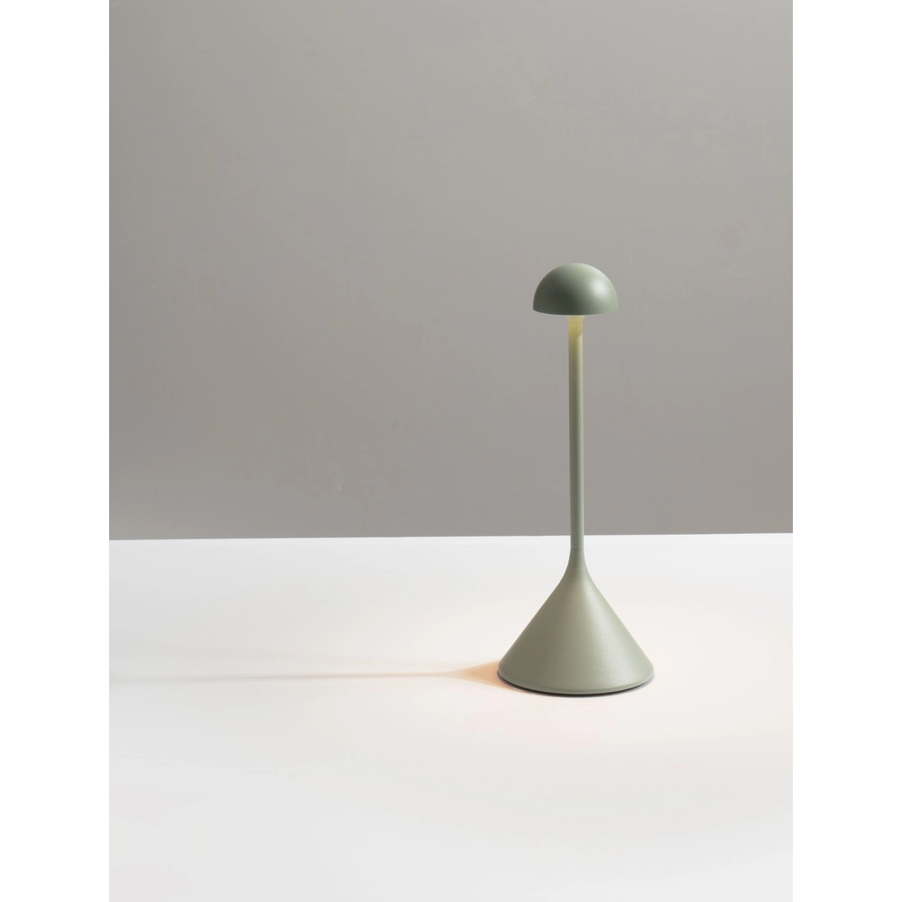 Tafellamp Dalt olijfgroen oplaadbaar met USB Lyora 5212017477057