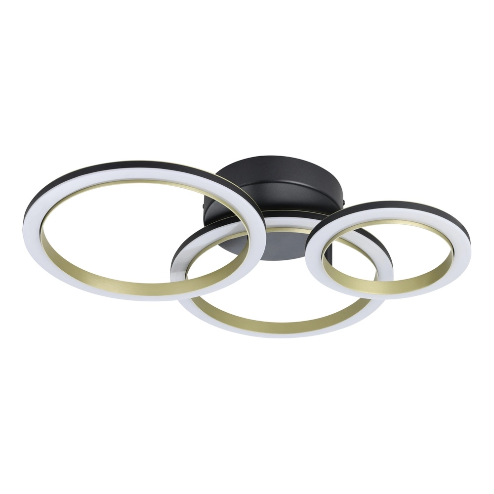 Slimme plafondlamp Calliera 49cm - zwart met goud - rond