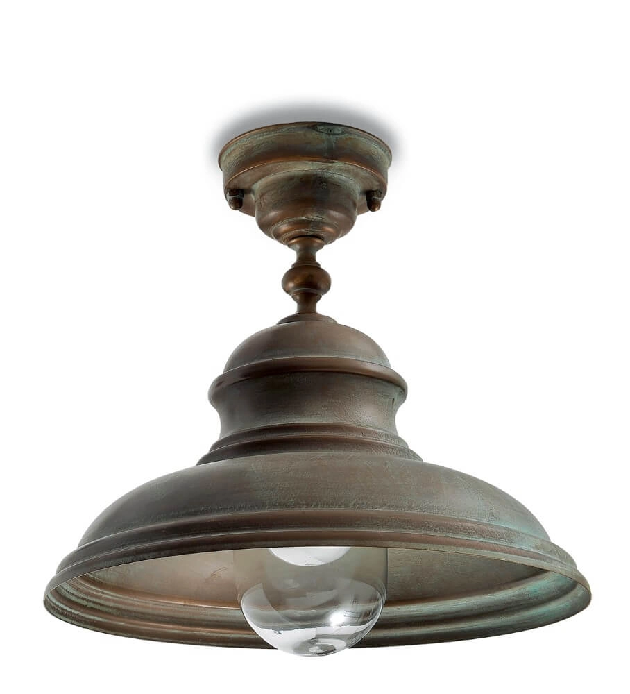 Landelijke hanglamp Mill S - verouderd messing
