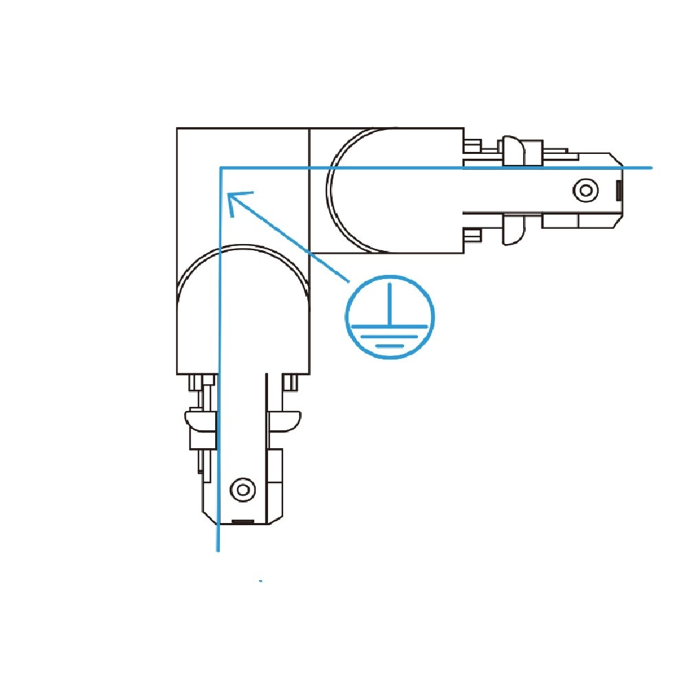 1-fase L-Connector 1 hoekverbinder aarde buiten wit SLV 4024163092883