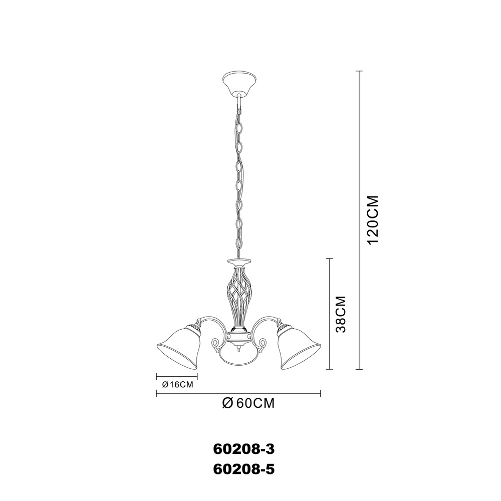 Klassieke hanglamp Odin 3-lichts Globo 9007371306695