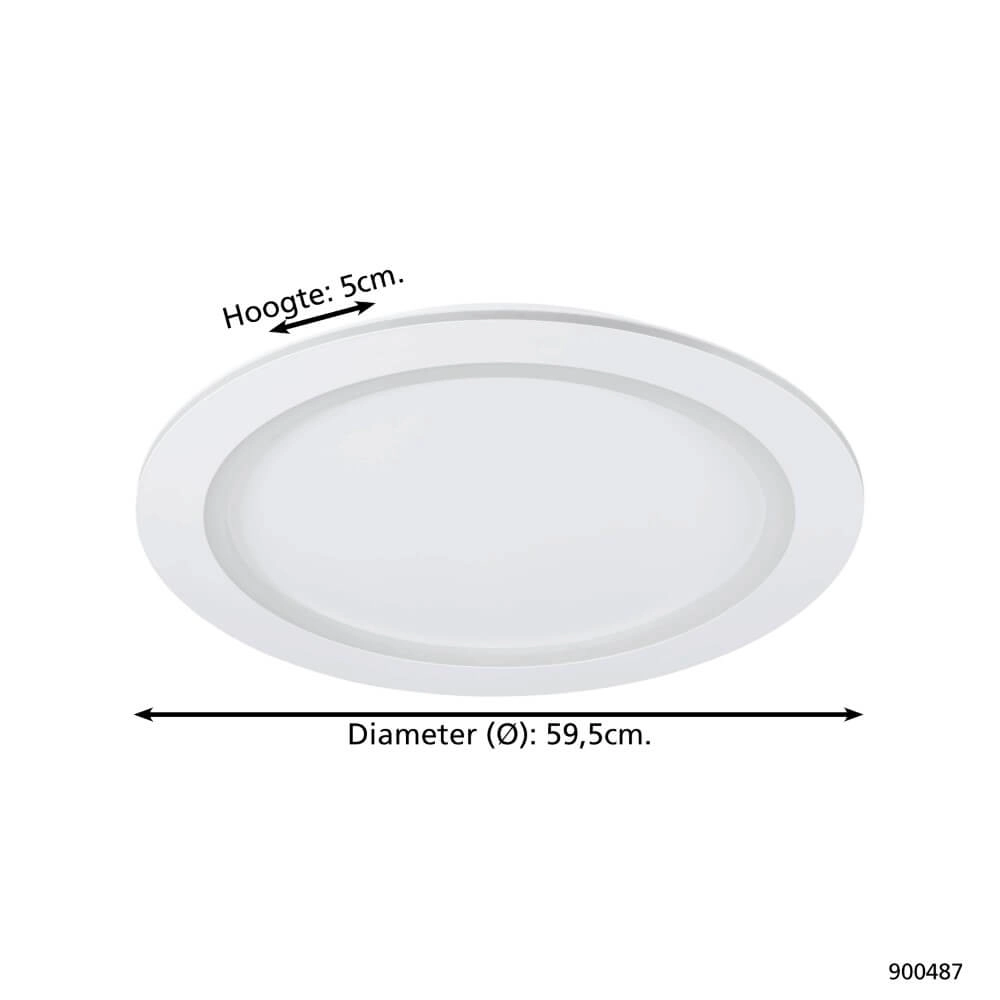 Ronde plafondlamp Padrogiano-Z Ø 59,5cm wit Eglo 9008606244225