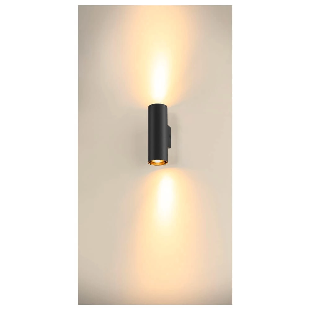 Zwarte wandspot Asto Tube up & down - 2x GU10 SLV 4024163265973