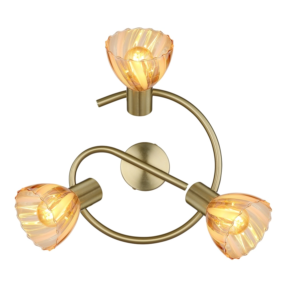 Plafondlamp 3-lichts Zachery goud Globo 9007371528509