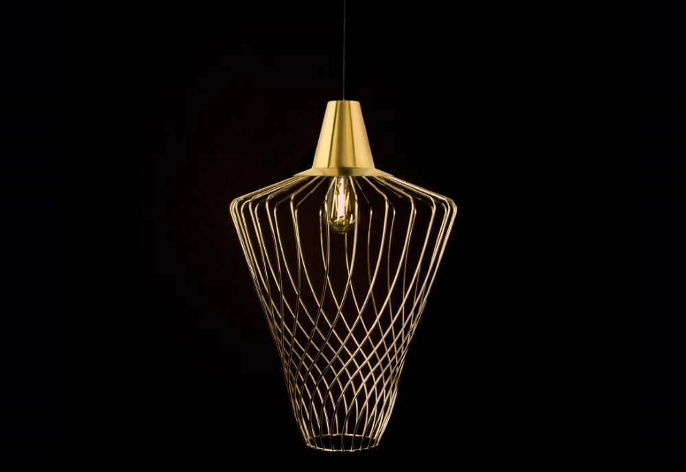 Ø 30cm draadlamp Wave goud Lyora 5903139885799