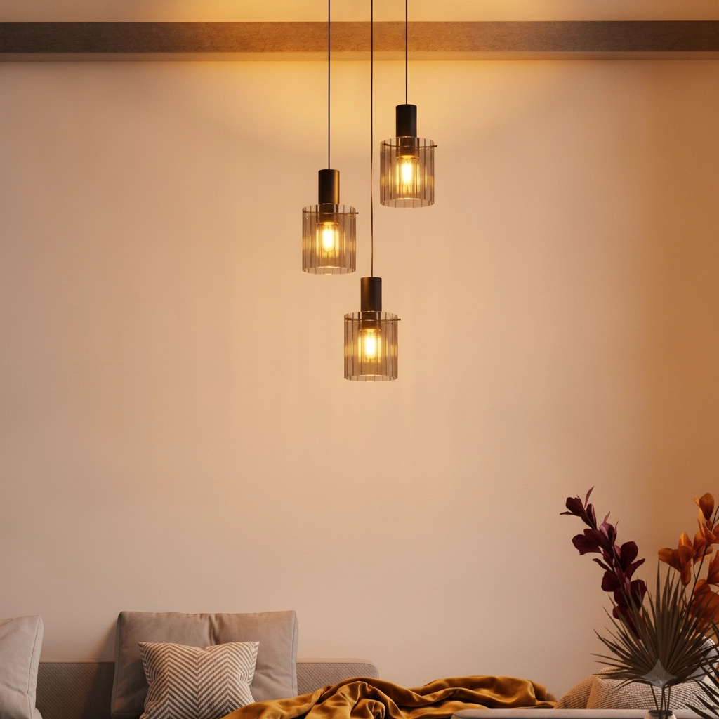 Design hanglamp Mirbi 3-lichts zwart rond