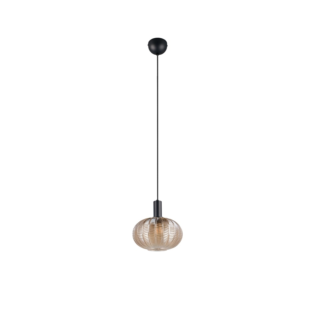 Klassieke hanglamp Elvezia amber glas Trio 4017807677768