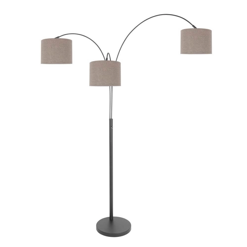 Vloerlamp Sparkled Light zwart met grijze kappen Steinhauer 8712746173604