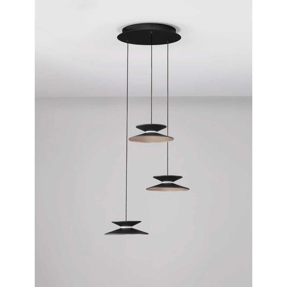 Design hanglamp Morfi 3-lichts zwart
