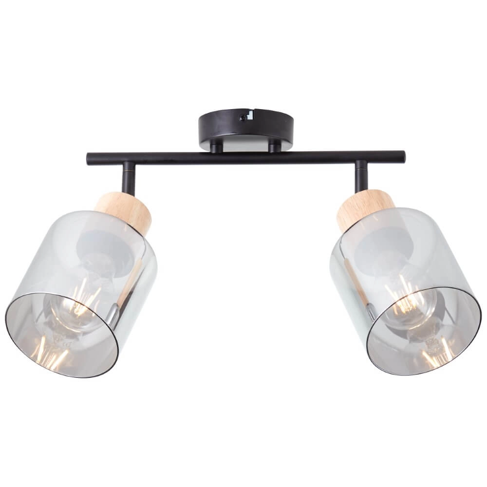 Plafondlamp Weald 2-lichts zwart