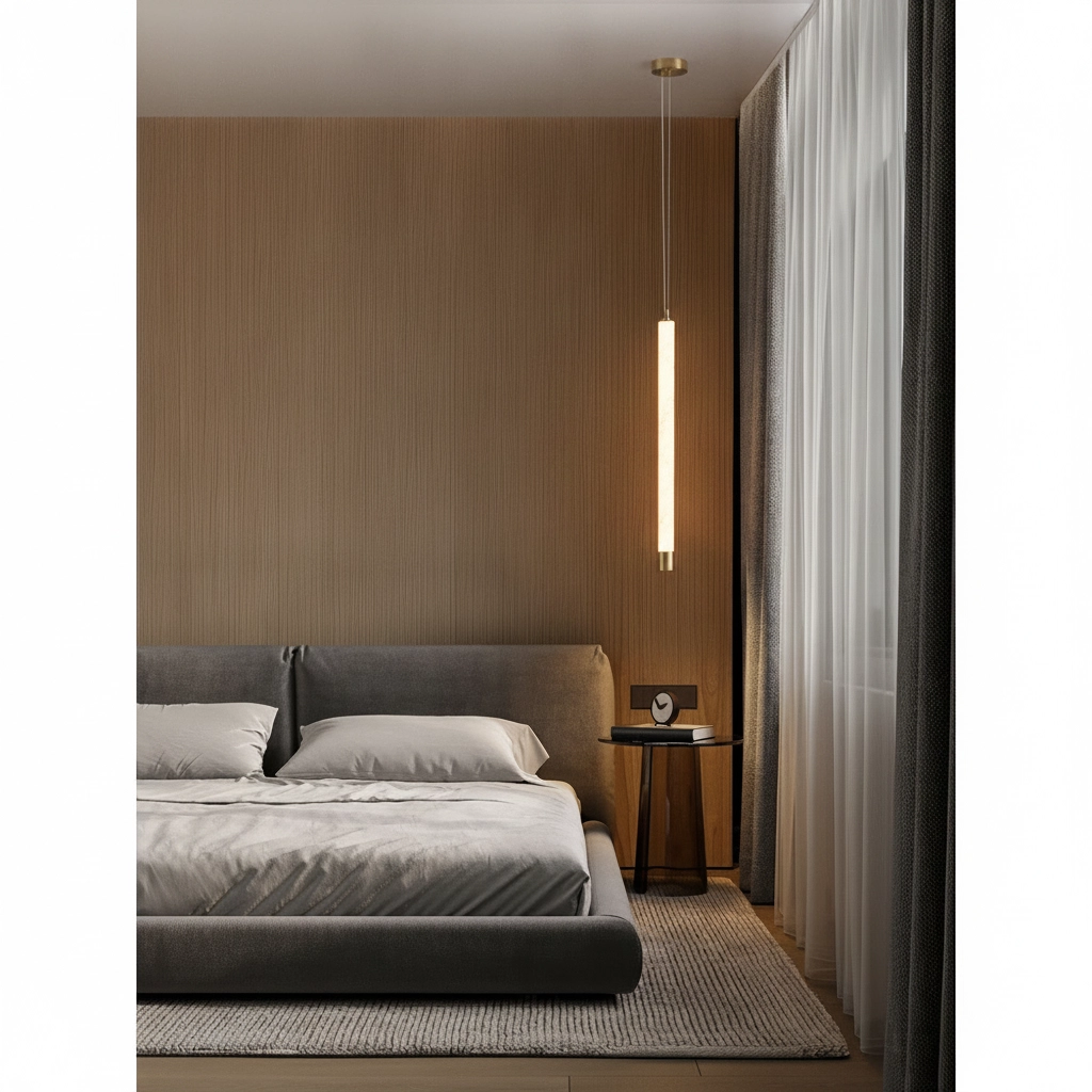 Moderne hanglamp Muse goud met zand bruin travertin