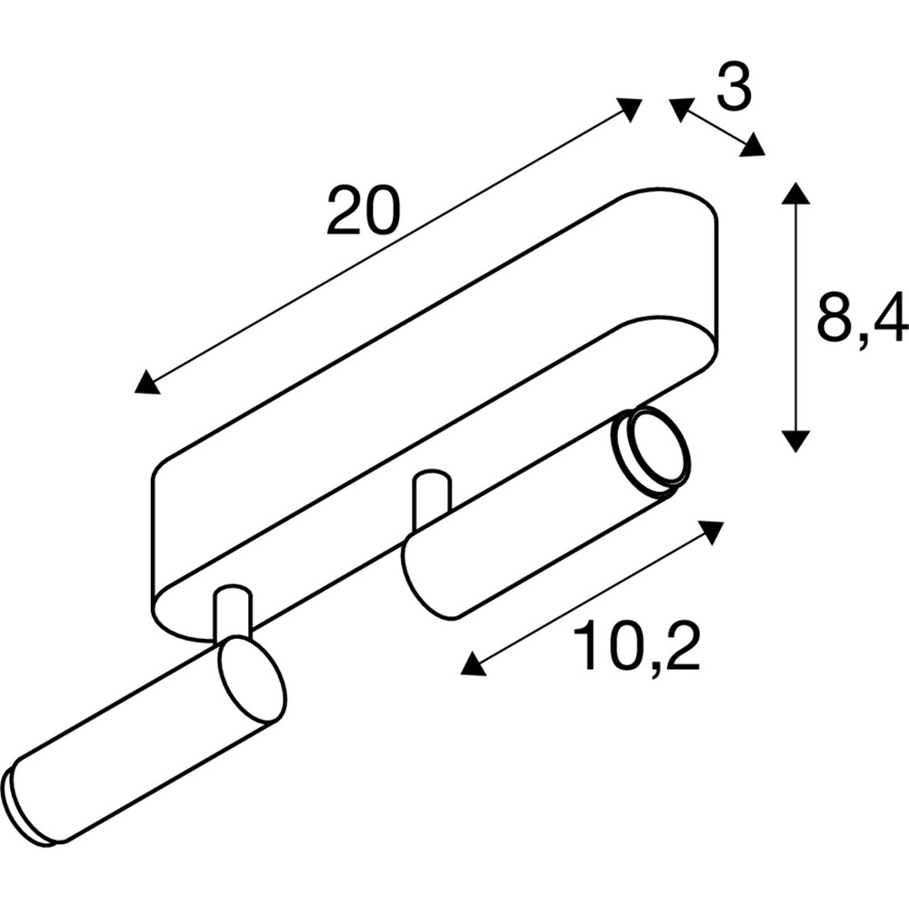 Opbouwspot Grip! S 2-lichts zwart 3000K SLV 4024163304894