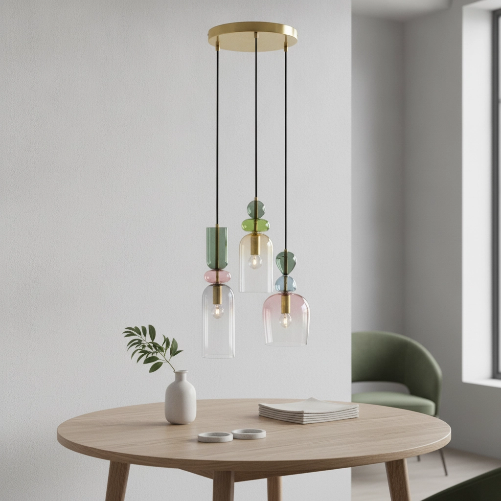 Gekleurde hanglamp Murano 3-lichts
