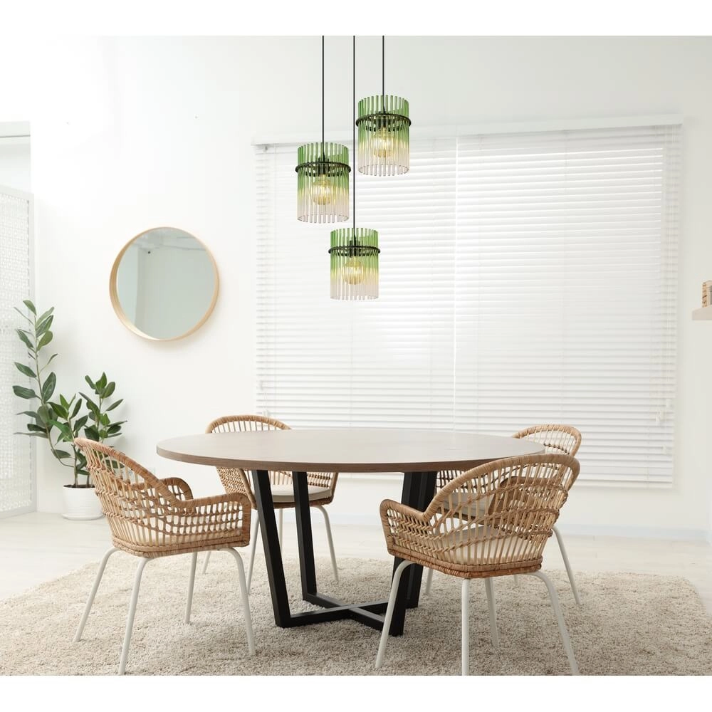Zwarte hanglamp Gorley met groen glas Ø 47cm Globo 9007371462988