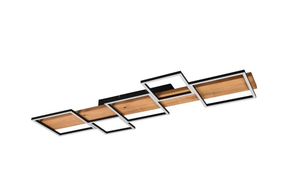 Houten led plafondlamp Harper 5-lichts
