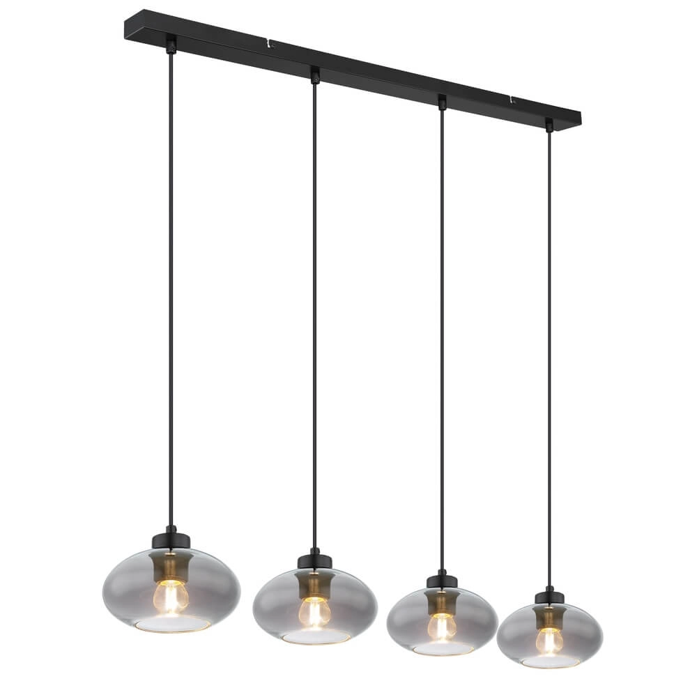 Zwarte hanglamp Shaun 4-lichts recht