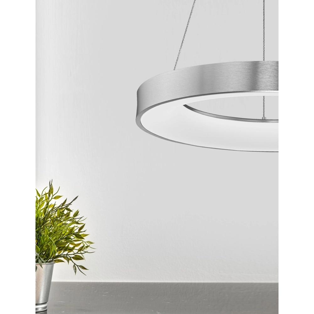 Hanglamp Rando Thin zilvergrijs Ø 60cm Lyora 5212017420251