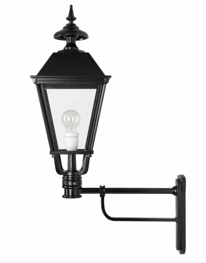Strakke muurlamp Rotterdam L zwart KS verlichting 8714732573542