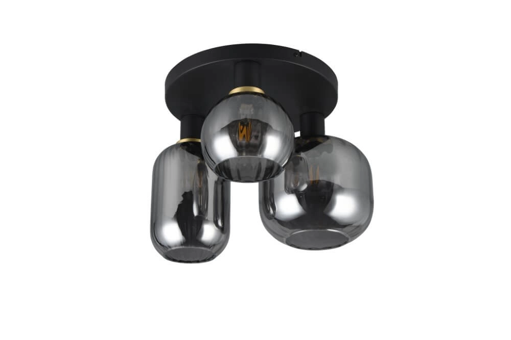 Trendy plafondlamp Diva met smoke glas Trio 4017807614602