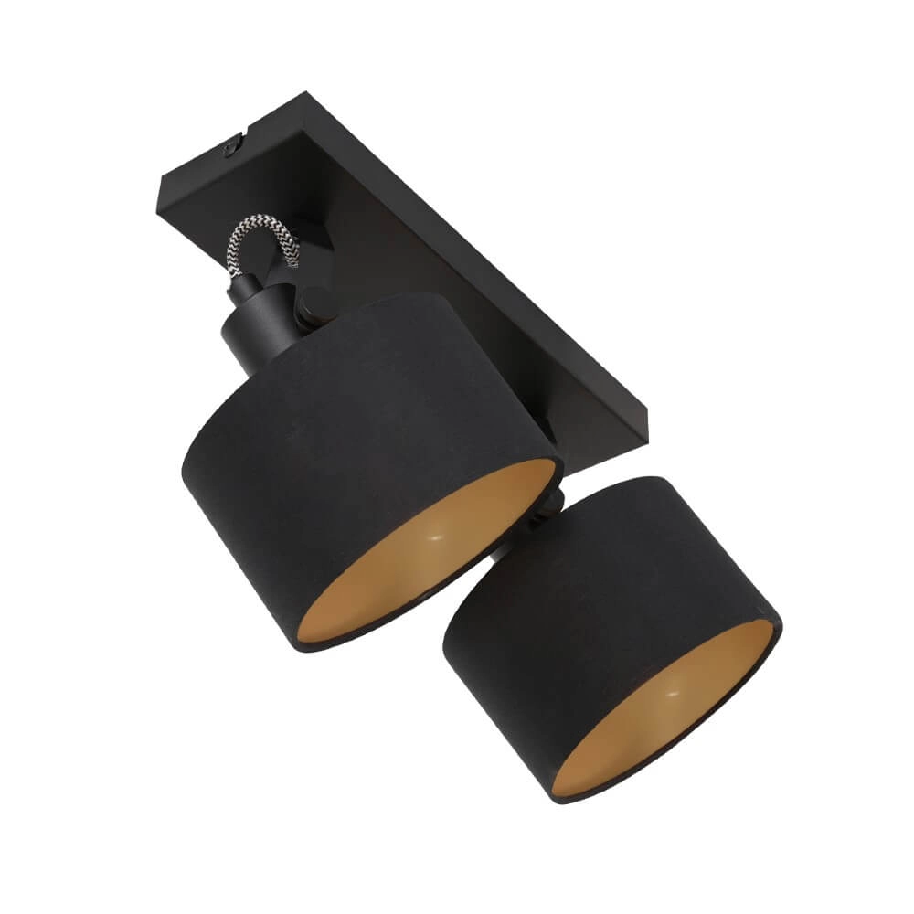 Zwarte plafondlamp Ornoir 2-lichts