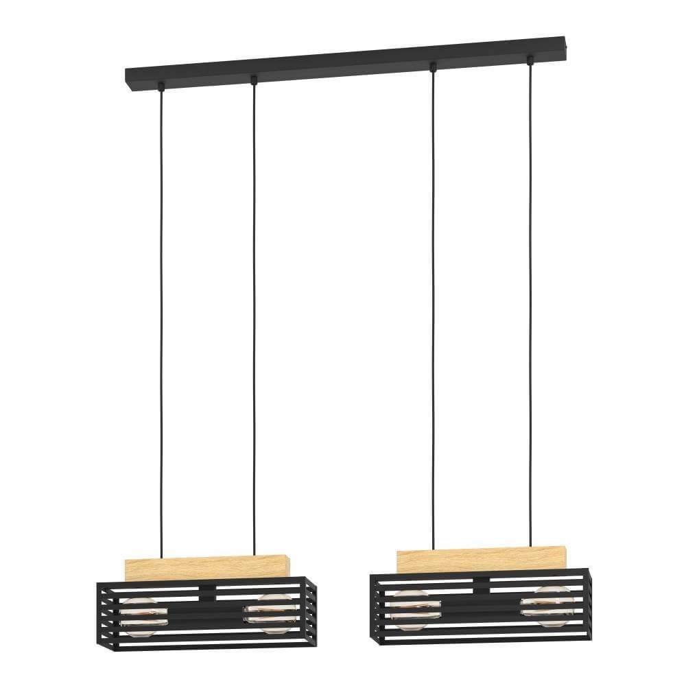 Hanglamp Cidraz vierkant met hout