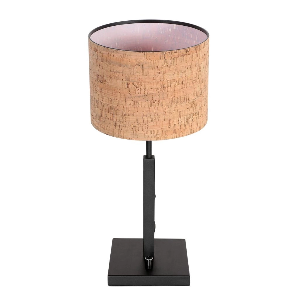 Zwarte tafellamp Stang met kurk kapje Ø20cm Steinhauer 8712746180541