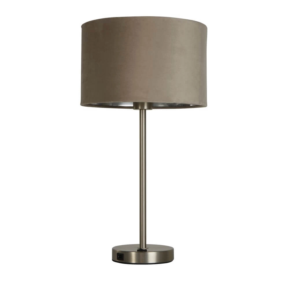 Leuke tafellamp Finn goud met creme Searchlight 5053423257235