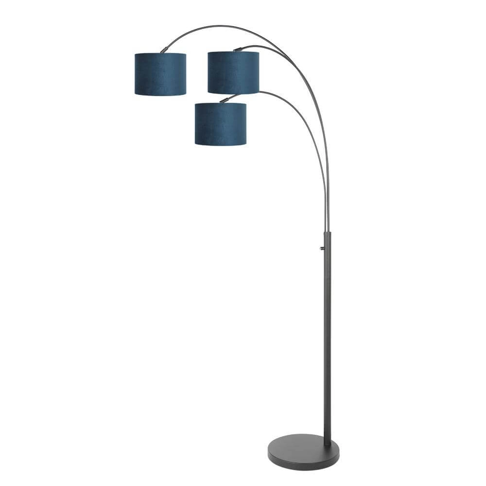 Vloerlamp Sparkled Light zwart met blauwe kappen Steinhauer 8712746173628