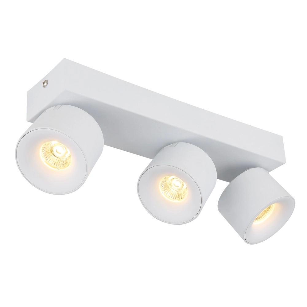 Strakke plafondlamp Rae 3-lichts wit