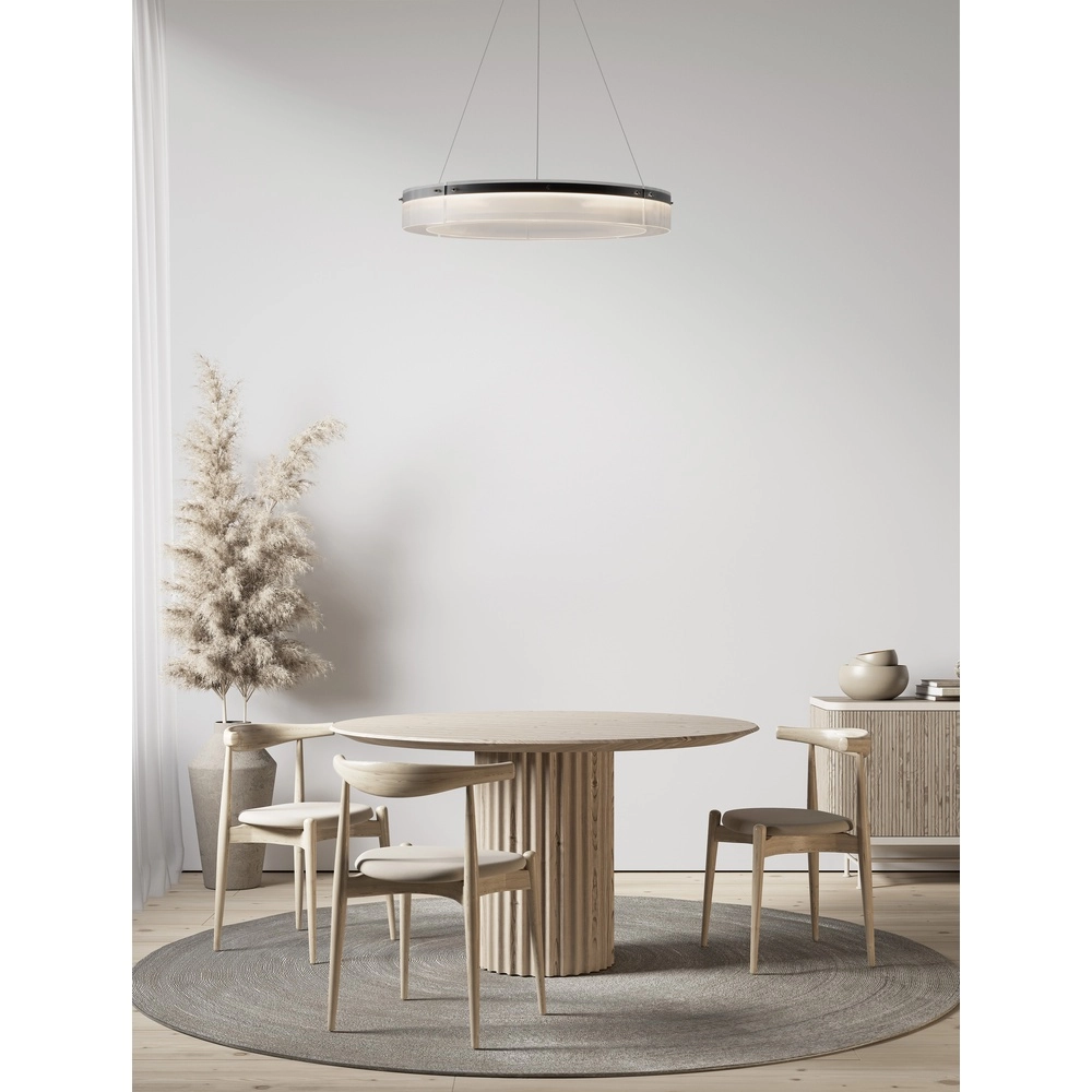 Design hanglamp Pauline zwart met glas Ø 85cm Lyora 5212017445391