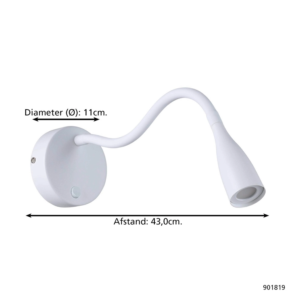 Bedlampje Olivandino flexibel wit Eglo 9008606347773