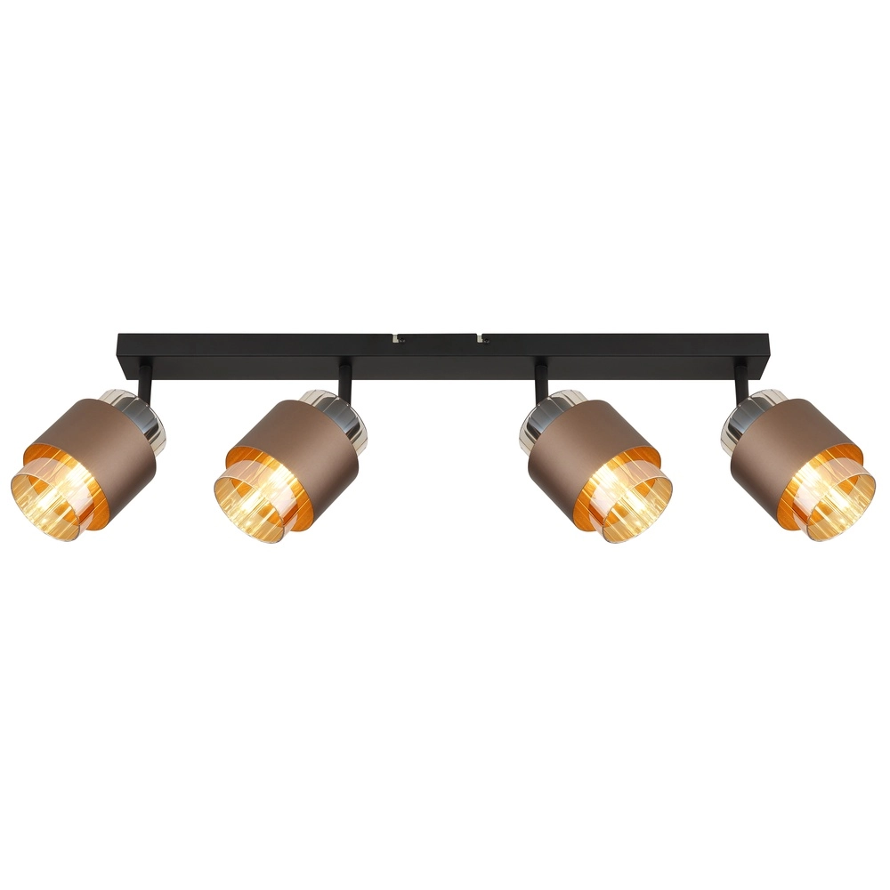 Design plafondlamp Milley 4-lichts zwart Globo 9007371589340