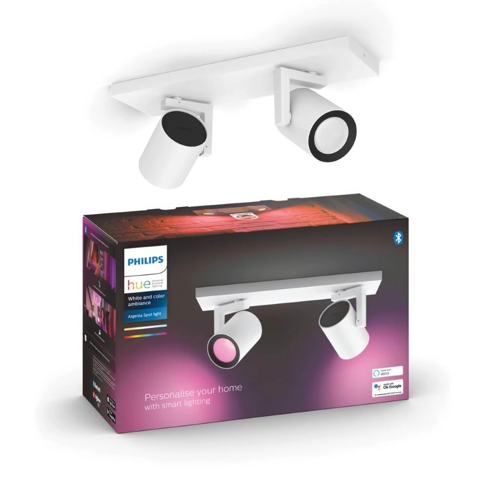 Opbouwspot Hue Argenta - White and color 2-lichts wit Philips 8718696171585
