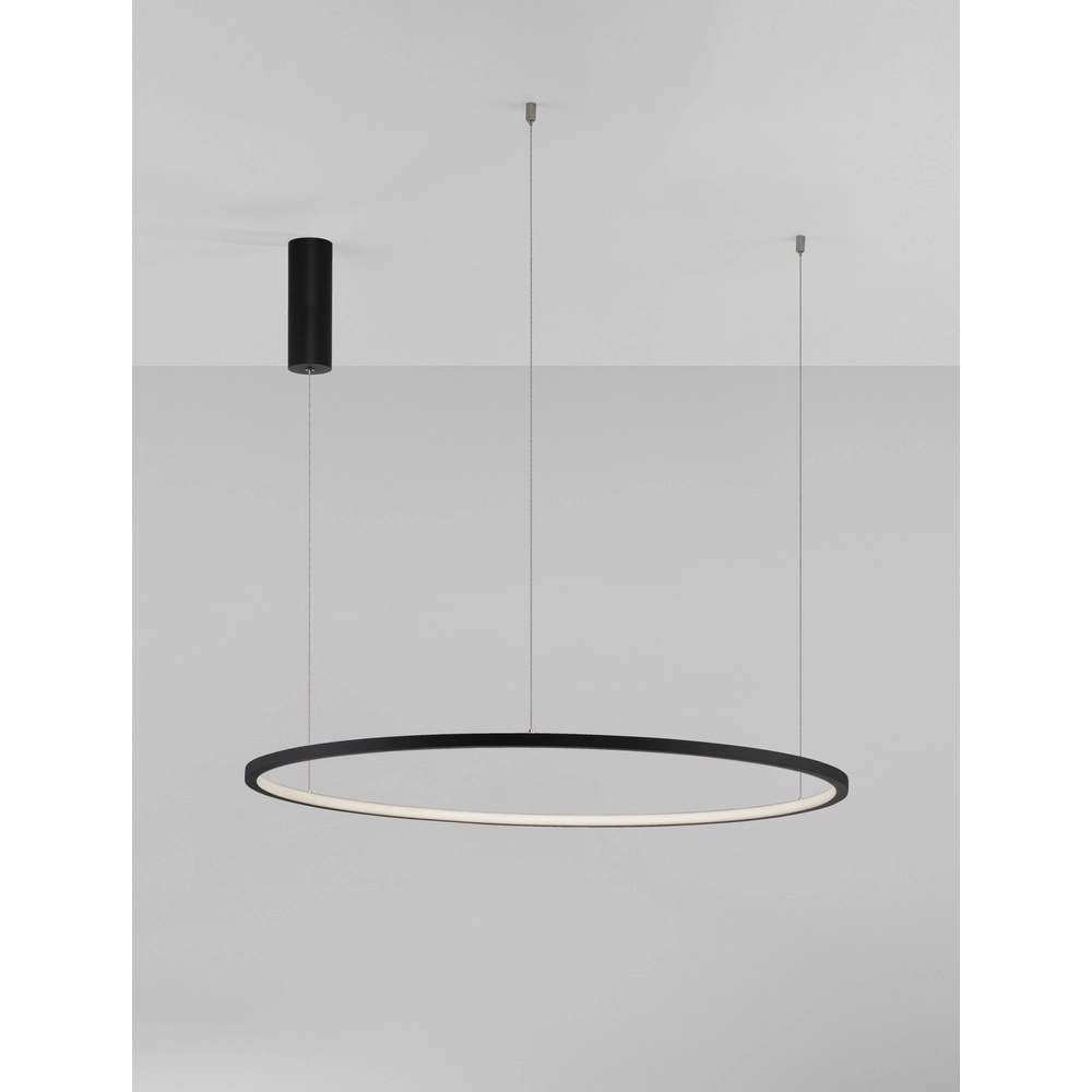 Ronde hanglamp Tarquin zwart Ø 80cm Lyora 5212017438300