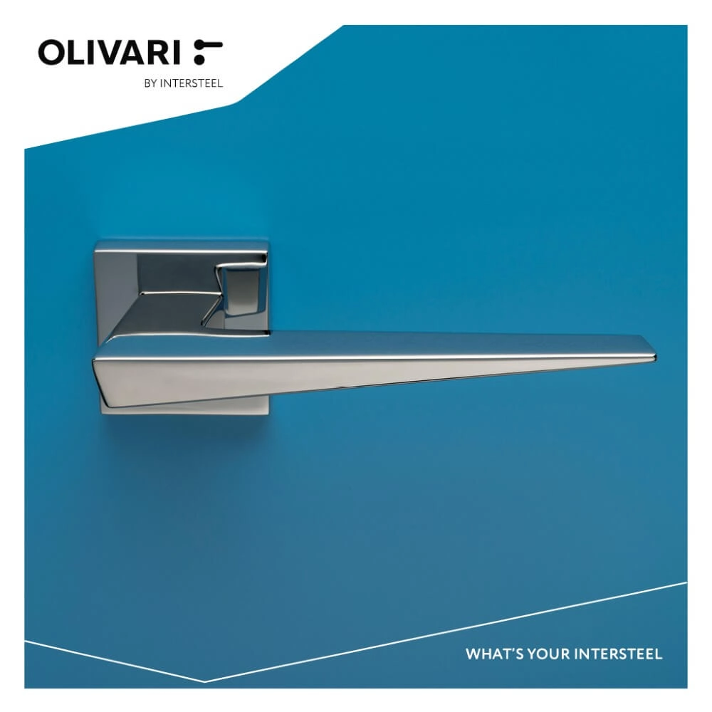 Design deurklink Denver op rozet chroom Olivari 8714186511671