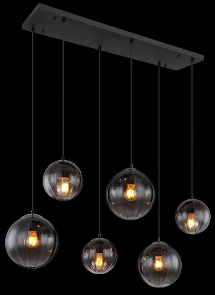 6-lichts hanglamp Dallerta smoke glas Globo 9007371455560