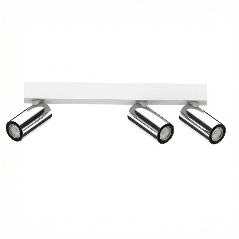 3-lichts opbouwspot Tevo Mini wit met chroom