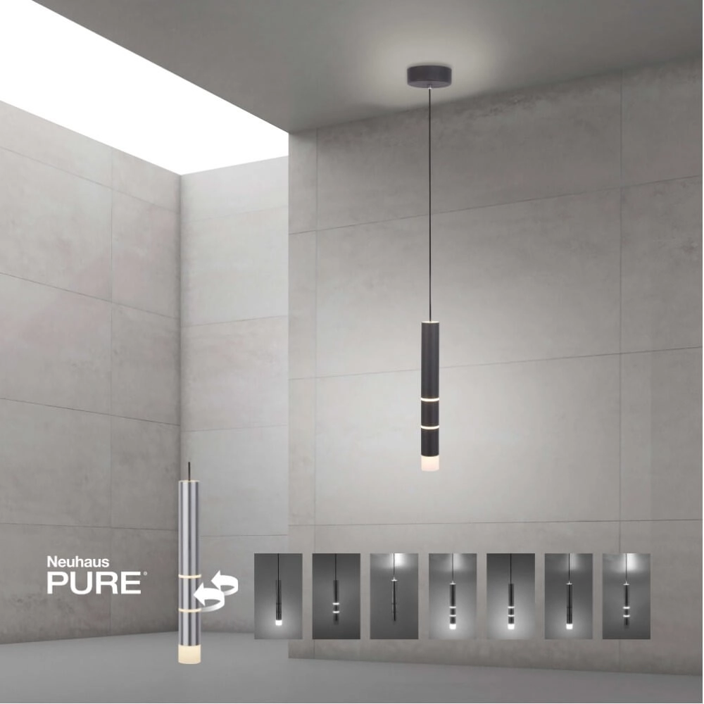 Zwarte hanglamp Pure Vega 3000K Paul Neuhaus 4012248357514