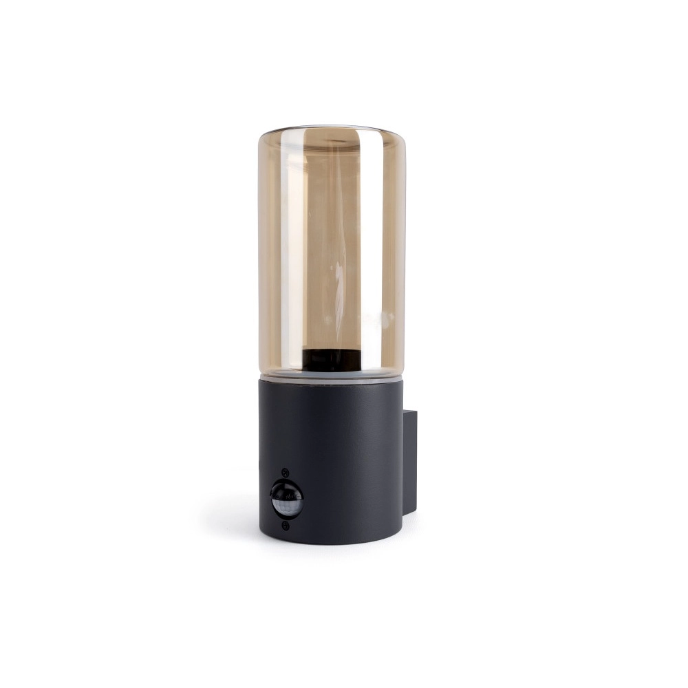 Muurlamp met sensor Winchester E27 - amber glas