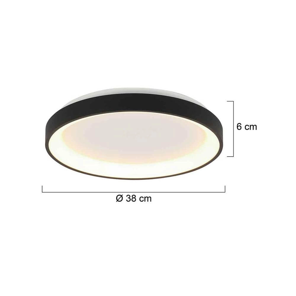 Plafondlamp Ringlede design zwart Ø 38cm Steinhauer 8712746171952