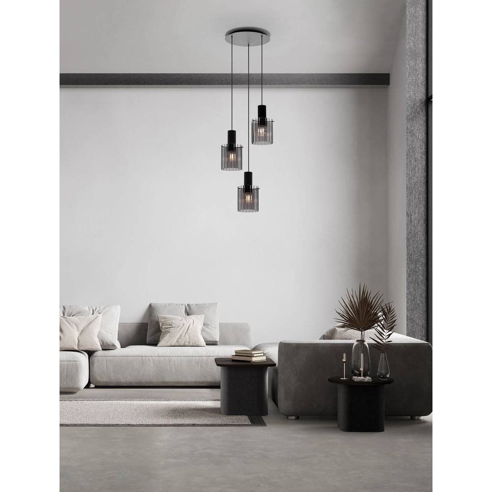 Design hanglamp Mirbi 3-lichts zwart rond Lyora 5212017468437