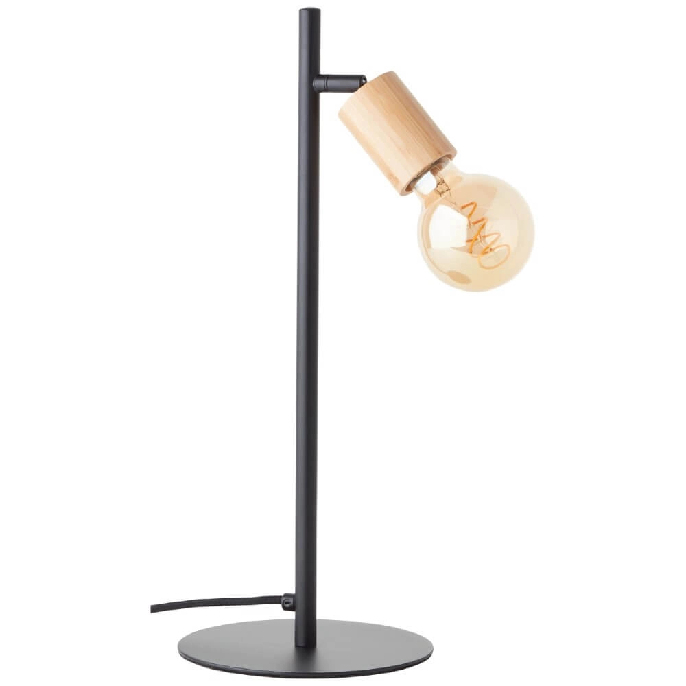 Wandlamp Benny zwart met hout Brilliant 4004353408397
