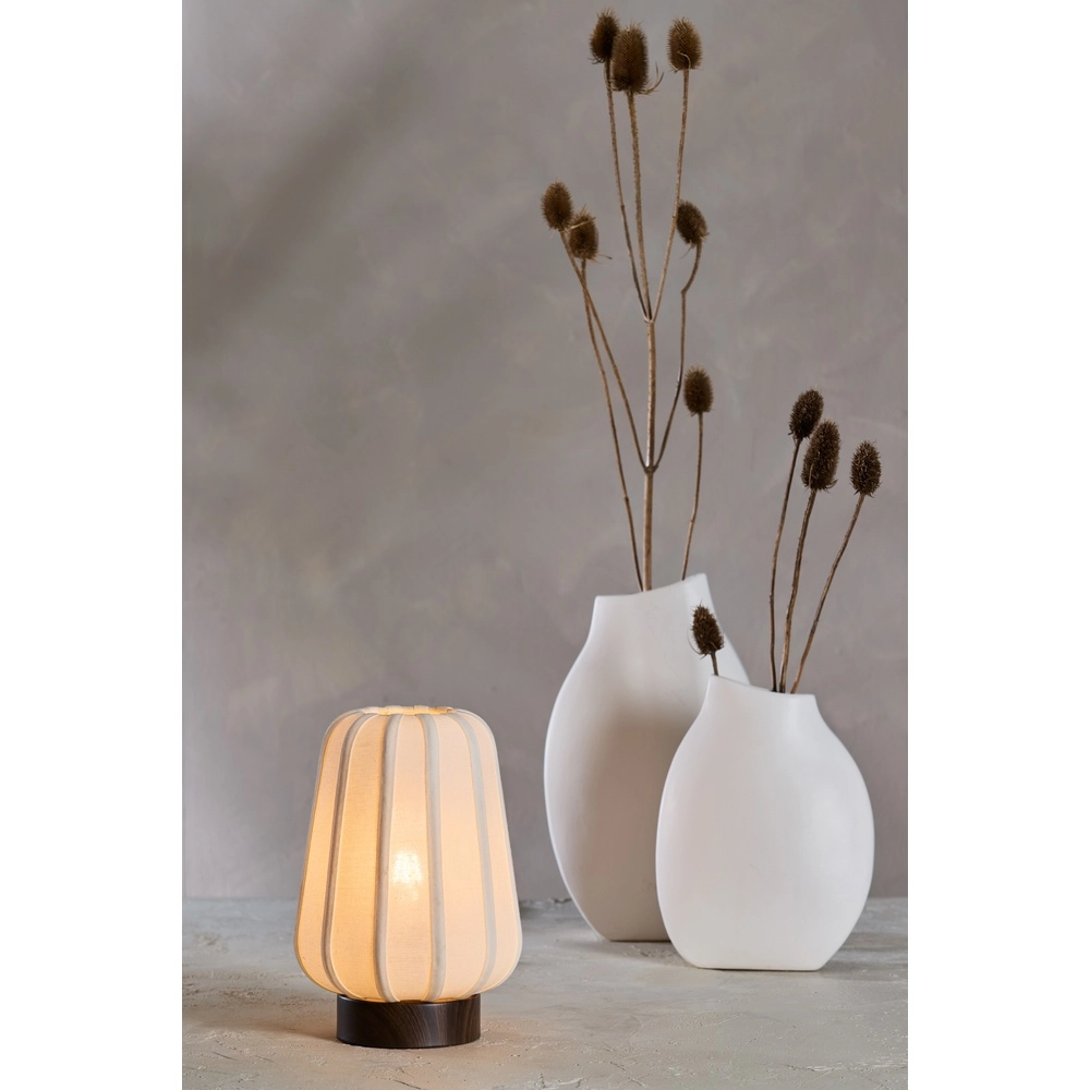 Nachtkastlamp Bibury Ø 20cm - wit linnen Light & Living 8717807794217