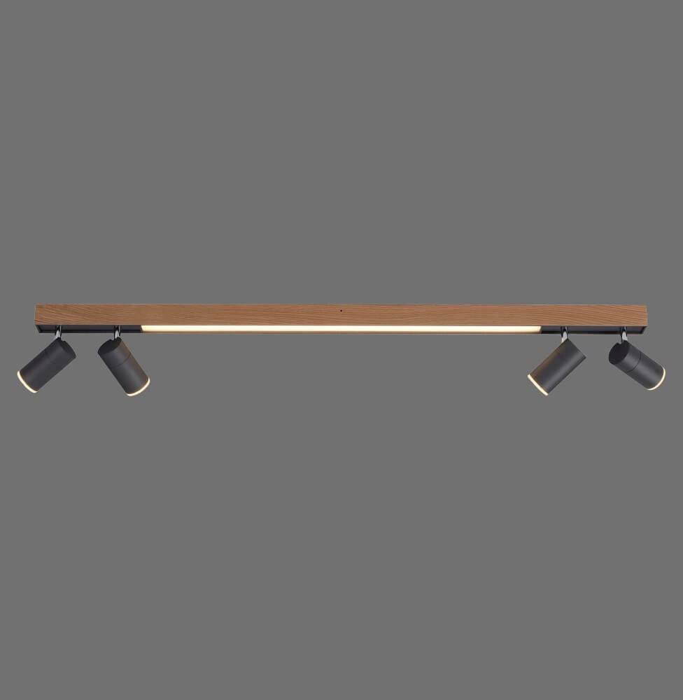 Strakke plafondlamp Pure Lines Spot hout Paul Neuhaus 4012248374566