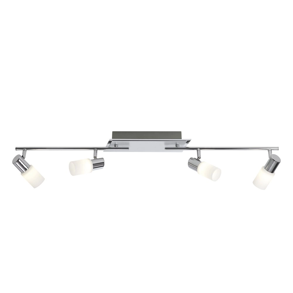 LED plafondspot Series 8214 4-lichts metaalgrijs met chroom