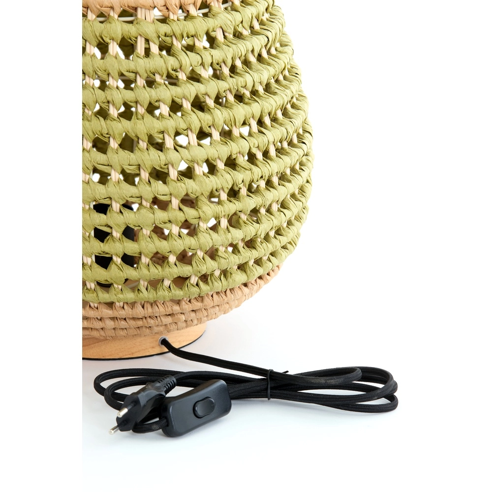 Rotan tafellamp Kalipa Ø 32cm - groen rotan Light & Living 8717807760502