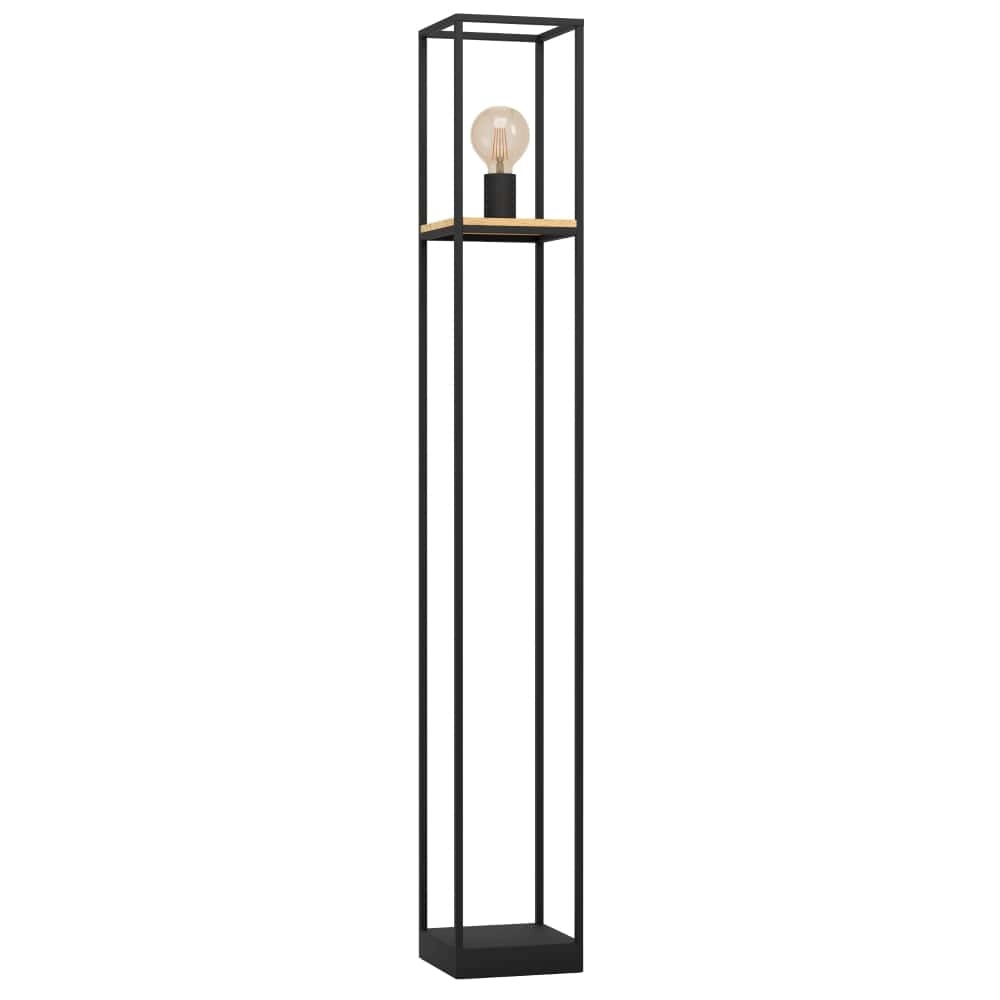 Vloerlamp Libertad zwart met hout