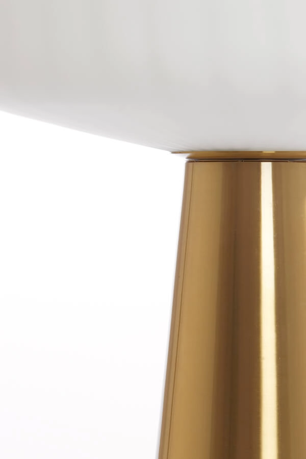 Tafellamp Pleat goud met wit Ø 40cm Light & Living 8717807687748