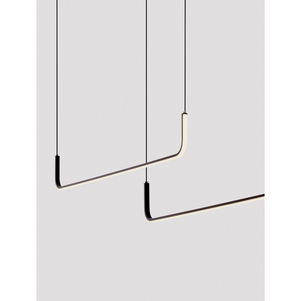 Strakke hanglamp Strita zwart dubbel Lyora 5212017455680