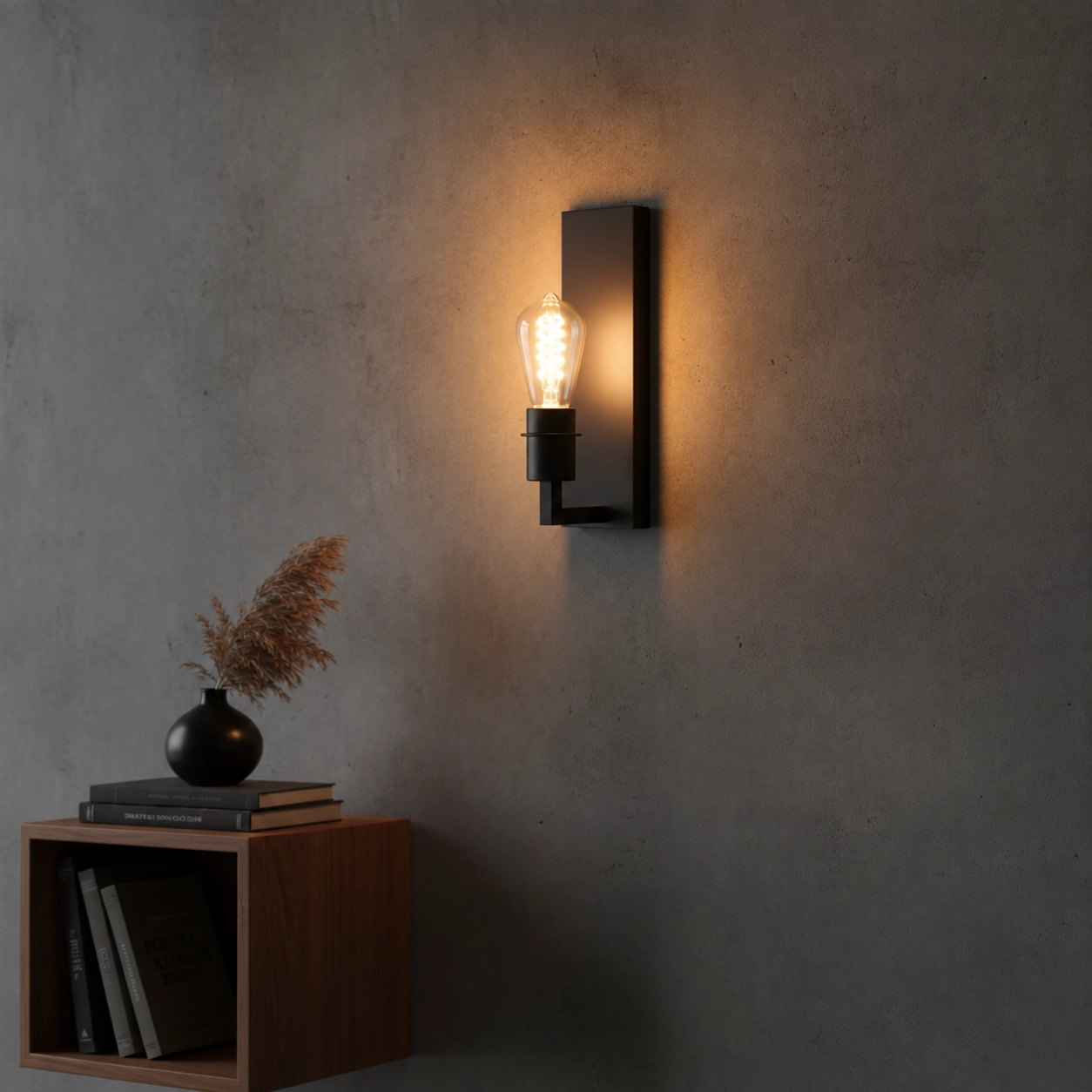 Wandlamp Movano zwart